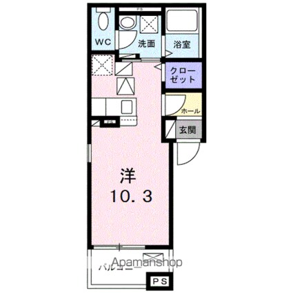 ヒカルサ瑞江ウエスト[1R/27.53m2]の間取図