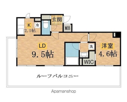 東京都八王子市明神町３丁目[1LDK/33m2]の間取図