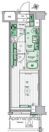 メイクスデザイン府中[1K/26.36m2]の間取図