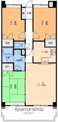 味酒直貴ビル[3LDK/70.48m2]の間取図