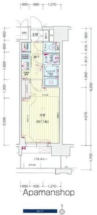 プレサンス　ＴＨＥ　栄[1K/23.37m2]の間取図