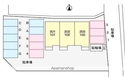 愛媛県松山市桑原１丁目[1LDK/46.09m2]の配置図