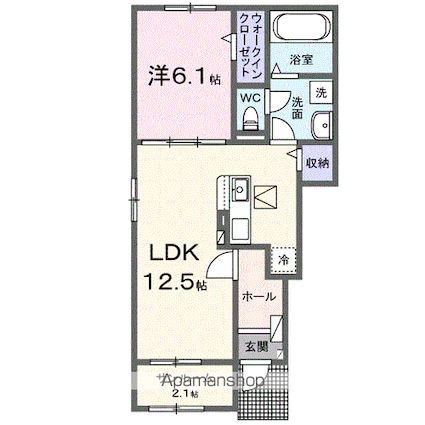 エルピス[1LDK/48.15m2]の間取図