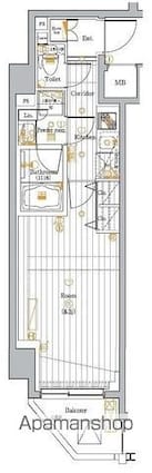 ＰＲＥＭＩＵＭ　ＣＵＢＥ目黒東山♯ｍｏ[1K/26.31m2]の間取図