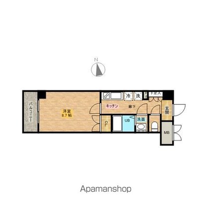 パレステュディオときわ台[1K/28.21m2]の間取図