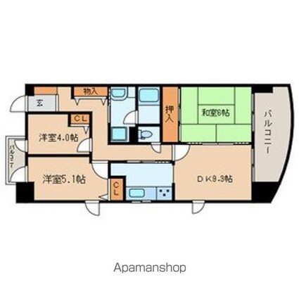 カリフール東中延[3DK/63.84m2]の間取図