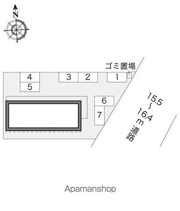 レオパレスパークウエスト開発[1K/23.18m2]の配置図