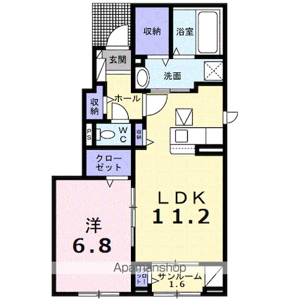 オ　シャン[1LDK/50.16m2]の間取図