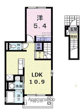 エクセレント山口[1LDK/41.26m2]の間取図