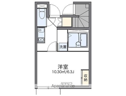 レオネクスト池上[1K/21.65m2]の間取図