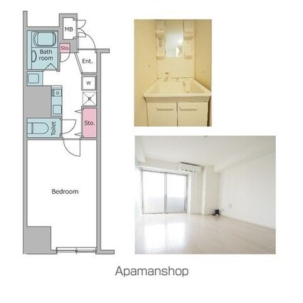 パークフラッツ西早稲田[1K/25.04m2]の間取図
