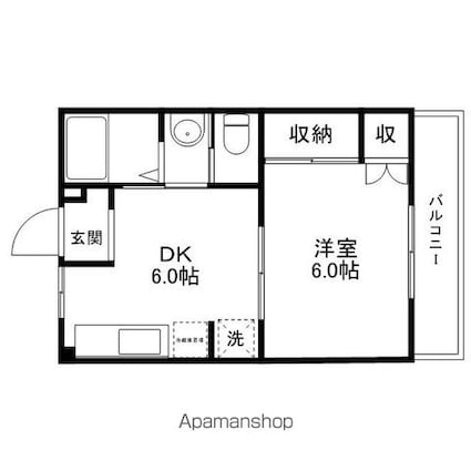 コーポサクセス[1DK/28.9m2]の間取図