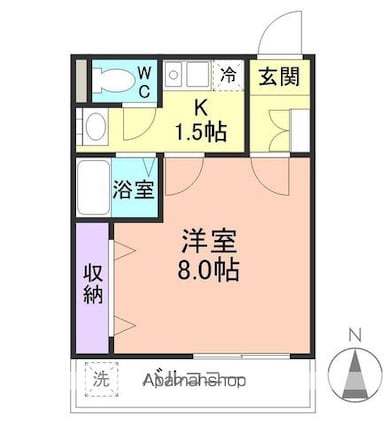 和歌山県和歌山市手平３丁目[1K/24.7m2]の間取図