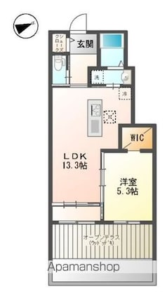 フィオーレ西平山[1LDK/48.21m2]の間取図