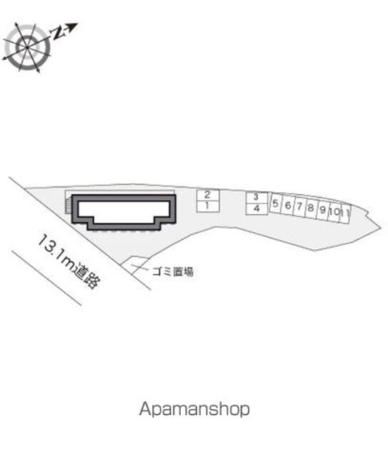 レオパレスＡＴＬＡＳ[1K/23.18m2]の駐車場