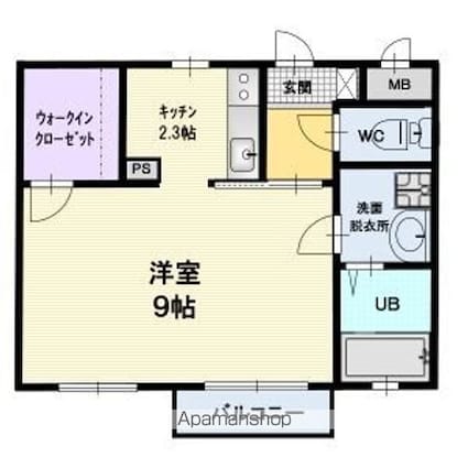 おるふぇうすⅡ[1K/31.42m2]の間取図