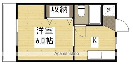 岡山県岡山市北区宿本町[1R/22m2]の間取図
