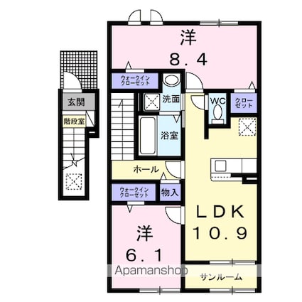 ニコリヴⅡ[2LDK/64.29m2]の間取図