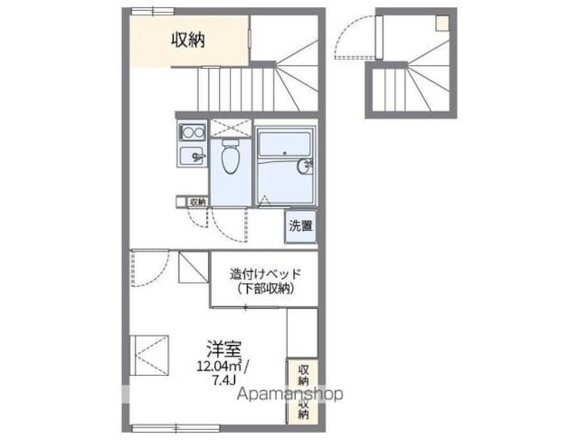 レオパレスＳｈｉｋｏｋｕ中央[1K/28.15m2]の間取図