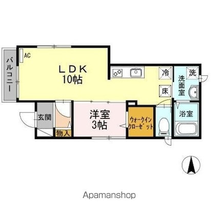 東京都立川市柏町４丁目[1LDK/36.27m2]の間取図