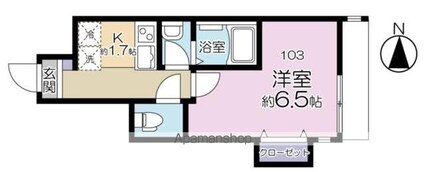 ジョリーメゾン高松[1K/23.49m2]の間取図