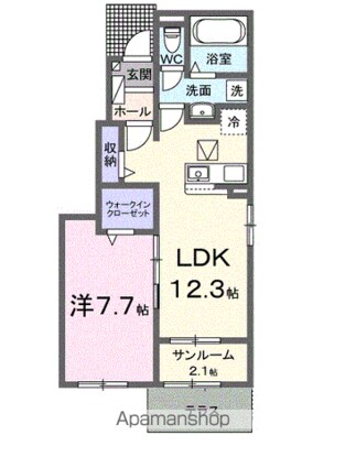 ベル　シエルメール　Ⅱ[1LDK/50.14m2]の間取図