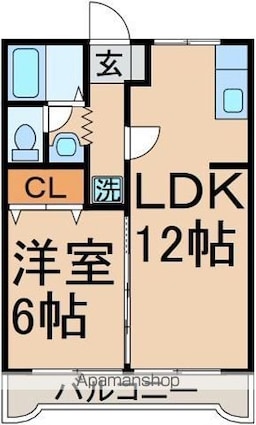 ハイツニューパリア[1LDK/39.7m2]の間取図