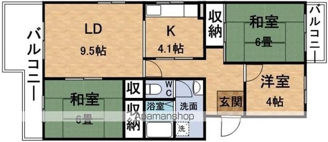 鹿の子台北ハイツの間取り写真