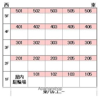 セントポーリア山越[1DK/40m2]の配置図
