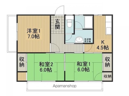 コーポタカノ[3K/61.06m2]の間取図
