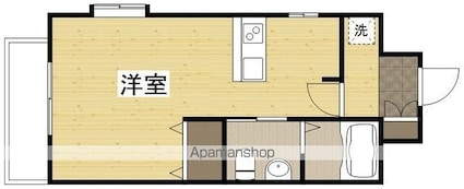 広島県広島市中区十日市町２丁目[1R/29m2]の間取図