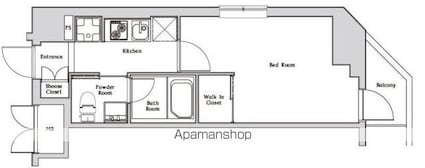 東京都文京区水道２丁目[1K/25.02m2]の間取図