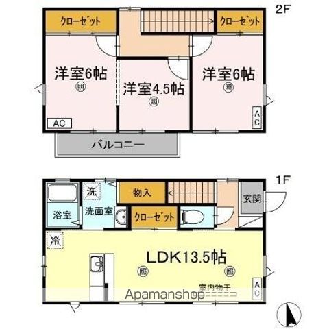 山陽本線 西阿知駅 徒歩16分 2階建 築18年の間取り写真