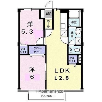 エクセル・コート[2LDK/52.17m2]の間取図