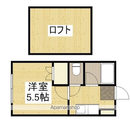 プラザドゥオーロラＡ[1K/17.01m2]の間取図