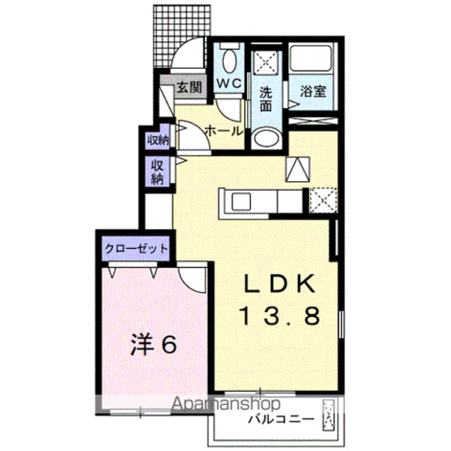 カテュルスフェリスⅢ[1LDK/45.89m2]の間取図