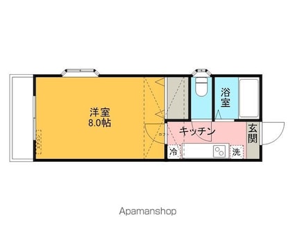 宮城県仙台市青葉区栗生４丁目[1K/24.48m2]の間取図