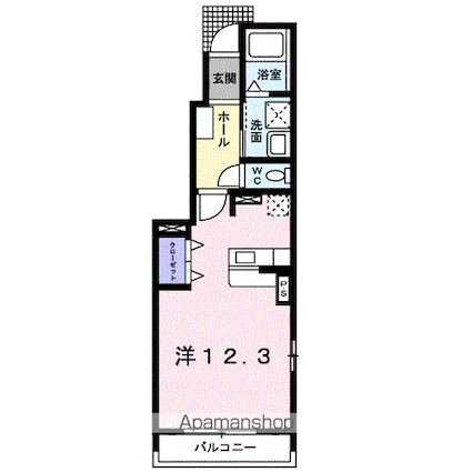 サン・バーディ[1R/32.9m2]の間取図
