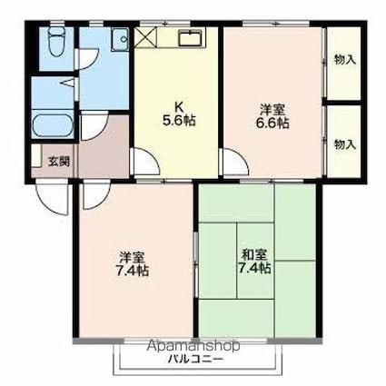 ディアスイイジマⅡ[3K/59.15m2]の間取図