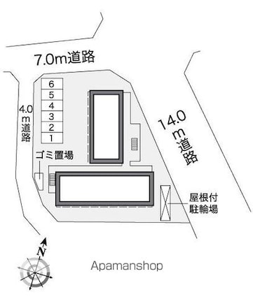 レオパレスジョイフル[1K/19.87m2]の配置図