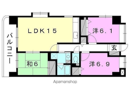 フェニックス余戸[3LDK/74.75m2]の間取図