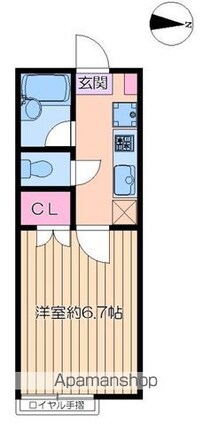 ザ・ロイヤルⅡ[1K/21m2]の間取図