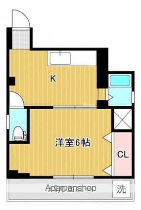 パームビラ[1K/26m2]の間取図