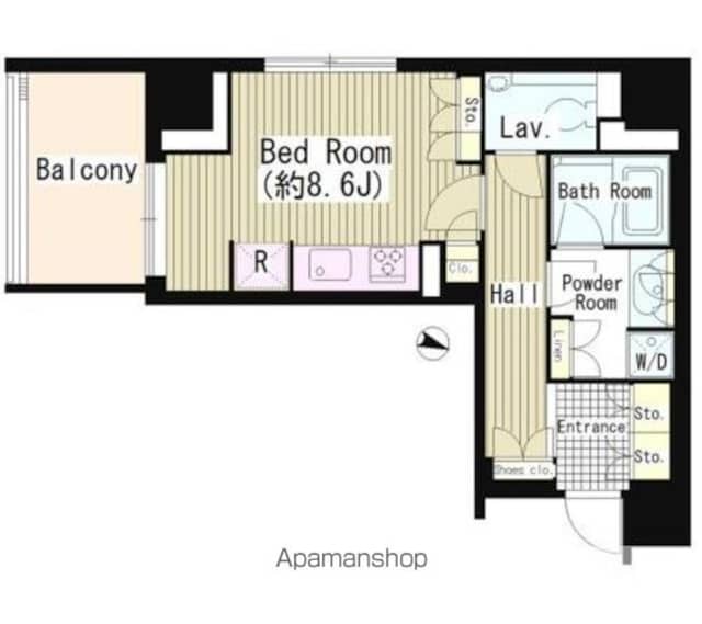 パークコート・ジオ永田町[1R/35.46m2]の間取図