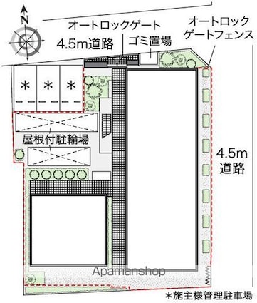 レオパレスリバーパークⅡ[1K/20.81m2]の配置図