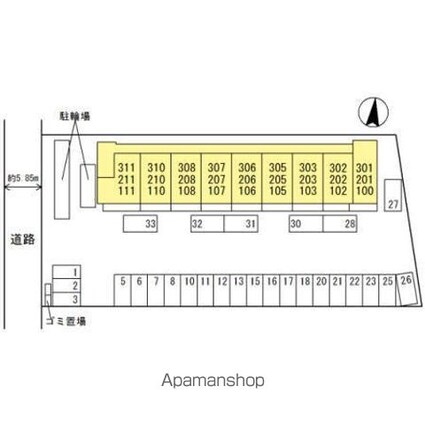 サンライズ湊Ⅱ[1LDK/33.39m2]の配置図