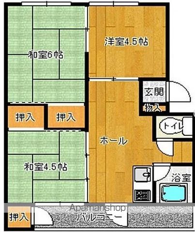 【神栖市大野原のマンションの間取り】