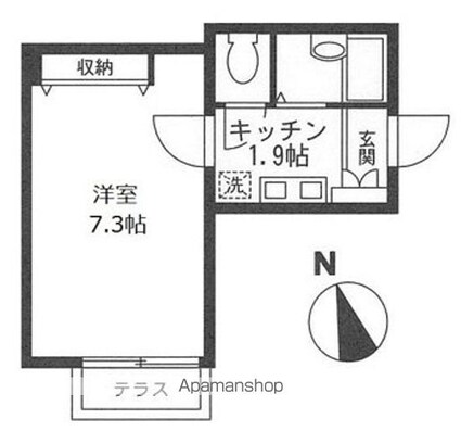 メロディー[1K/20.92m2]の間取図