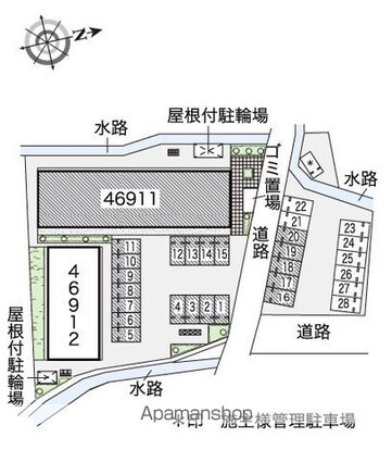 レオネクストオ　モンターニュＡ[1K/30m2]の配置図