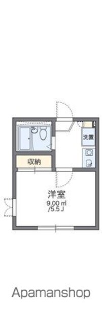 レオパレスデルニエ[1K/16.56m2]の間取図